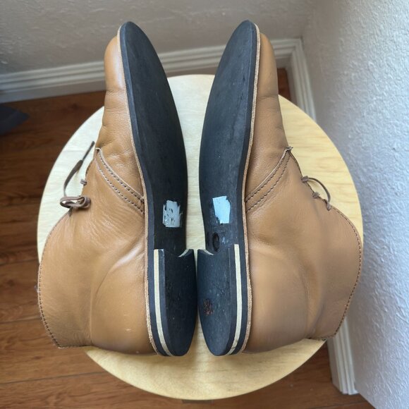 The Generic Man Handmade Caramel Leather Chukka Boots, Sz 44.5/US 11 - Picture 7 of 12